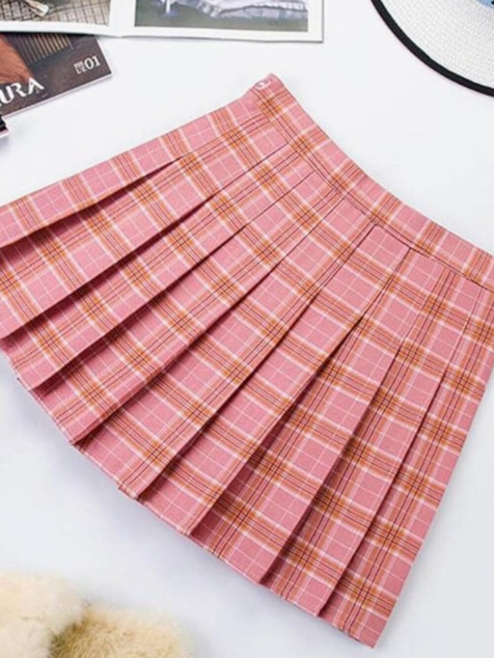 (3/$99) Tartan Pink Plaid School Girl Skirt Size Small